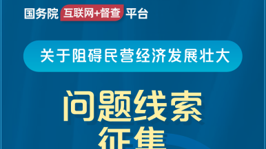 黄色日穴视频国务院“互联网+督查”平台公开征集阻碍民营经济发展壮大问题线索